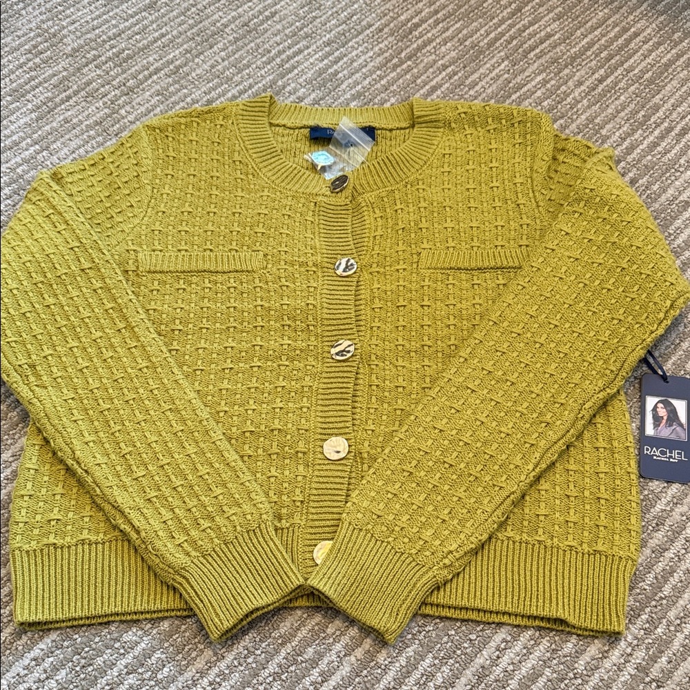 Rachel Olive Button-Up Cardigan